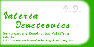 valeria demetrovics business card